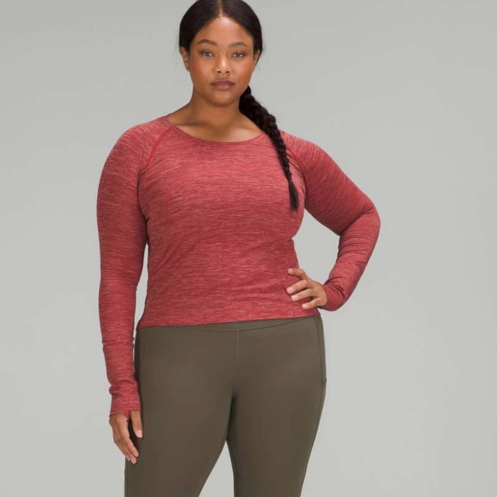 Lululemon Swiftly Tech Long Sleeve Shirt, Space Red Carnation, Size 8